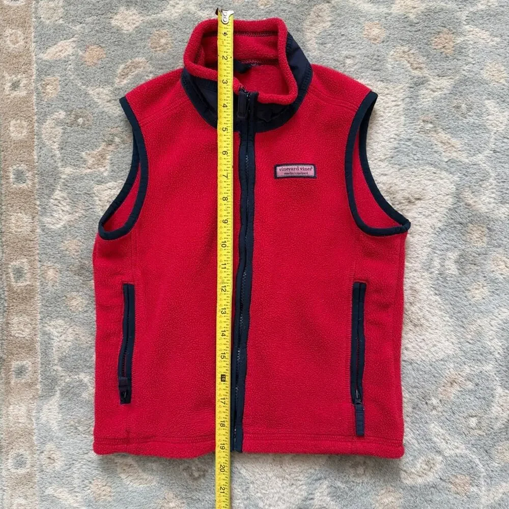 Vineyard Vines Fleece Vest Red and Blue Boys Size 6